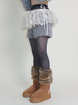 Kina Bendable Angora Fur Micro Shorts (Angora Fur Fabric)