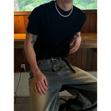 [BASIC ITEM] Cable round neck half knit(4color)