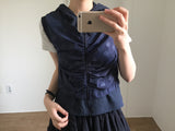 Layered Dot Hoodie Vest (2color)
