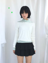 Feminine Flat Neck Long T-Shirt