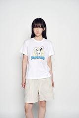 25SS ストライプセットアップルーズフィットショートパンツ アイボリー