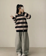 Rutte Corduroy Side Pin Tuck Slit Banding Wide Pants