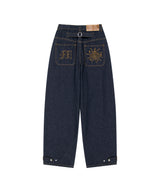 TWO TUCK CURVED DENIM PANTS_BLUE