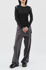 (W) Pin Wrap Skirt Pants (2color)