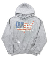 AMERICA FLAG Vintage Stud Hoodie_Gray
