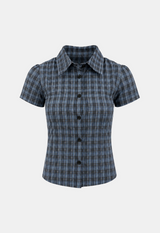Yvie Plaid Puff Shirt