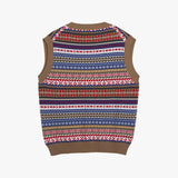 Stranger Regular Cotton V-Neck Vest (Beige)