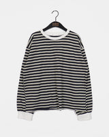 キバストライプオーバーサイズフィットロングスリーブTシャツ