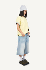 Air Blue Washed Denim Bermuda Pants