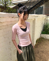 ビニールロールアップ'スリーブTシャツ