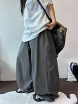 SIDE LIGHTENING 🩶💛🖤 NYLON OVER WIDE OVER LONG PANTS 💛3COLOR