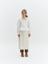 Square Frill Blouse (White)