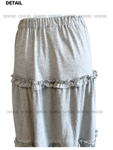 cotton frill bendable long skirt