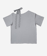 Iris Lace Ribbon Tee #Gray(灰)