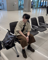 レイドストライプハーフシャツ