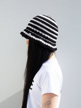 Stripe Cotton beanie-Black