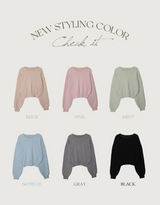Pastel Crop Round Loose Knit (6color)