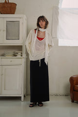 Button v-neck knit_ivory