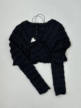 LACE STRAP CARDIGAN / BLACK