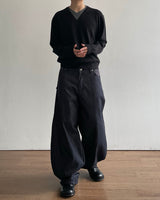 Tartan Curved Denim Pants