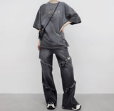 (Unisex) ポリモノクロームプリンティドTシャツ