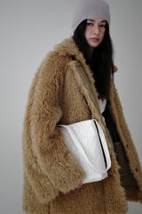 Garden satin jacquard bag, Cream