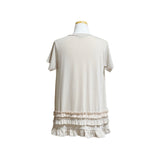(2color) Dot Frill Flare Short Sleeve Tee
