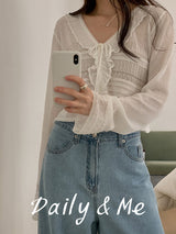 frill see-through cardigan(4color)
