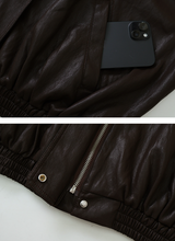 EW Collar Crop Leather Blouson (2color)