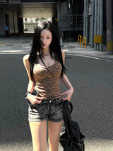 Y2K Leopard Slim Top