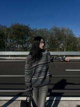 [UNISEX] Overfit mix regular V-neck long sleeve knit (5 colors)