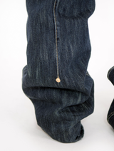 back rivet boots cut denim pants