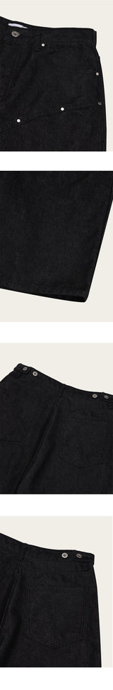 [S/S] Rivet bermuda denim pants