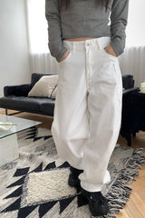 Cotton wide curved pants(4color)