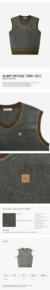 ALARM VINTAGE TERRY VEST CHARCOAL_MAN