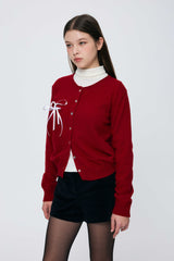 EIRIN WOOL CARDIGAN / RED