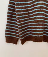 Milk Stripe Dangara Striped Hooded Knitwear