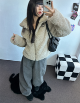 セミバルーンワイドバルーンデニムロングパンツ 💙🩵🤍🩶4カラー