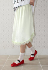 SATIN CURVED LACE SKIRT