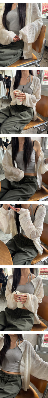[Unisex] エスニックシースルーカーディガン(3color)