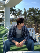 クーパーオーバーフィットシンプルポケットチェックシャツ