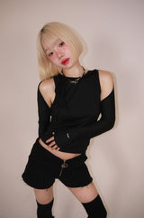 NECK STRAP TEE_BLACK