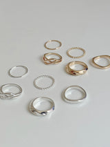 [5 set] Bold Twist Ring Set 