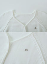 Motif Raglan V-neck Knit Cardigan (6color)