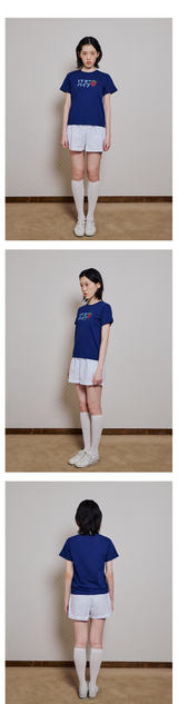 ストロベリー ロゴ スリムTシャツ - ネイビー