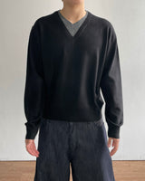 Inset Layered V-neck Knit