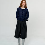 Mohair Round Neck Knit Cardigan_2Color