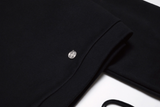 One-Shoulder Crop Sweatshirt-Black