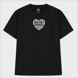 フリーマインドテキストロゴハートTシャツ (3color)