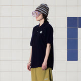 ボタンフラワーPKポロシャツ / NAVY